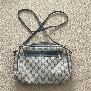 Gucci Blue Crossbody Bag with Signature Monogram